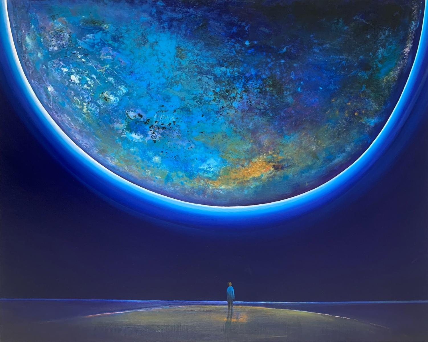Barbara Hubert Landscape Painting - Full Moon 11. Contemporary Acrylic Painting, Big scale, Polish artist