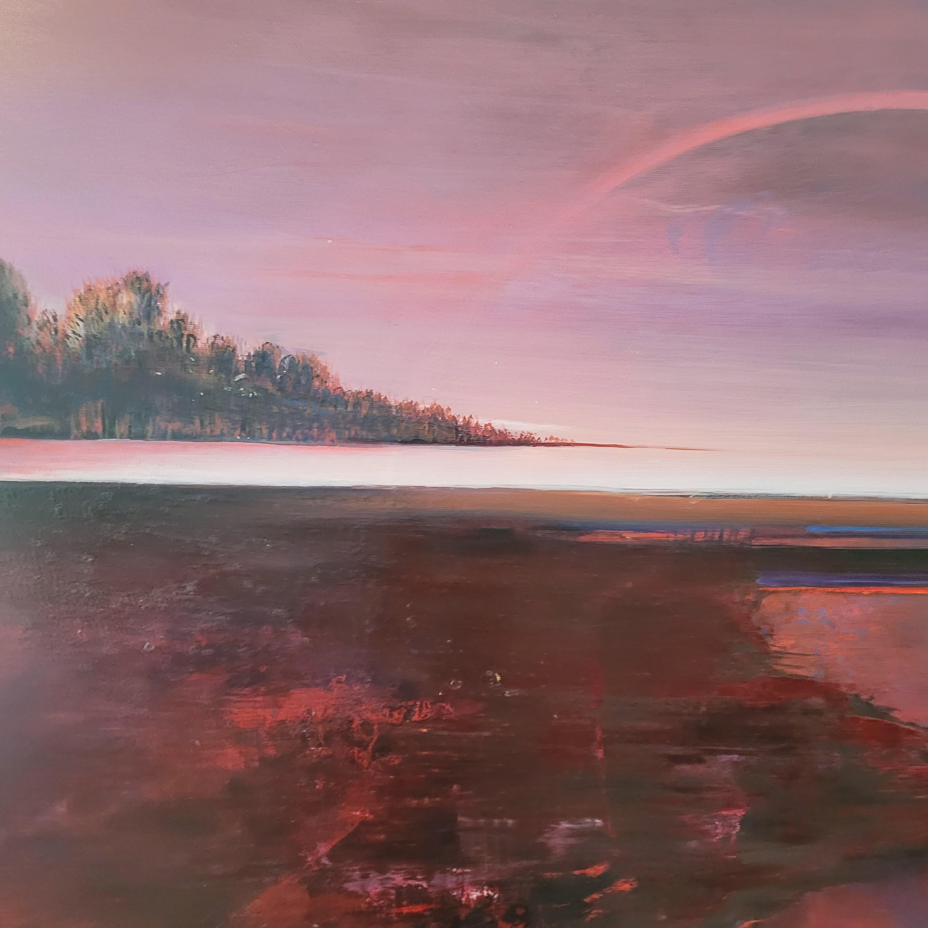 Pleine Lune 12. Peinture acrylique contemporaine, paysage, grande échelle, artiste polonais en vente 6