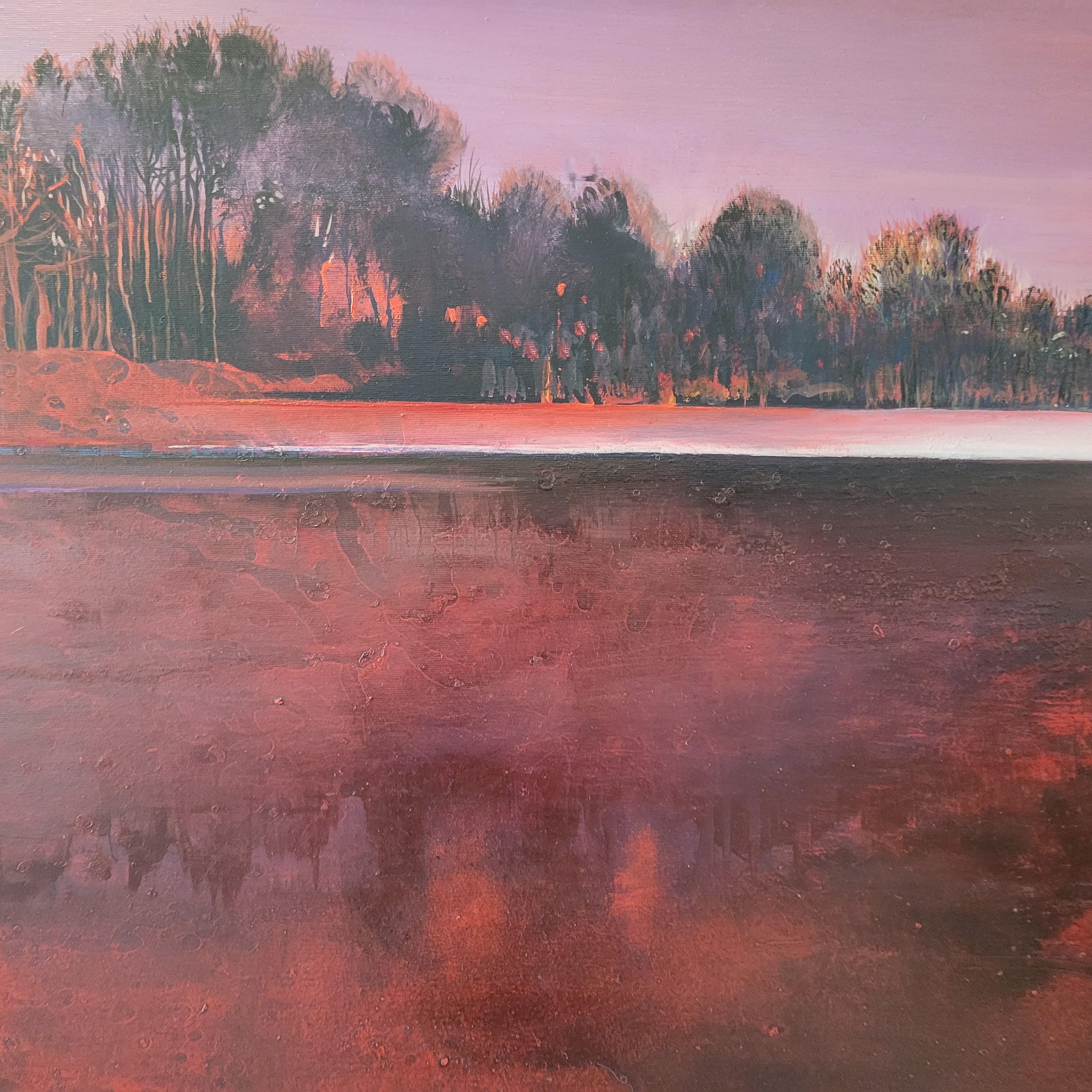 Pleine Lune 12. Peinture acrylique contemporaine, paysage, grande échelle, artiste polonais en vente 7