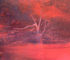 Luna piena 12. Pittura acrilica contemporanea, Paesaggio, Grande scala, Artista polacco