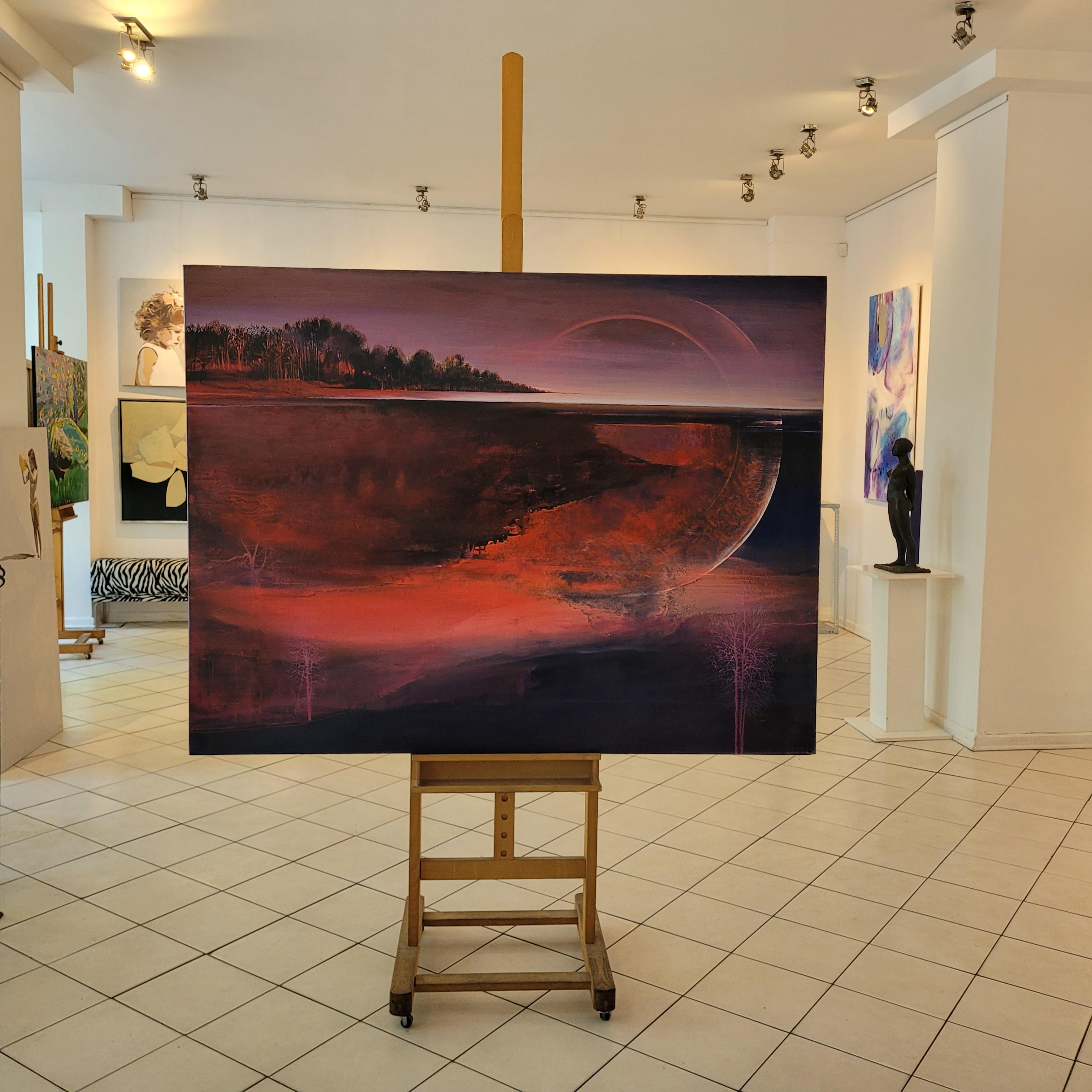 Pleine Lune 12. Peinture acrylique contemporaine, paysage, grande échelle, artiste polonais en vente 1