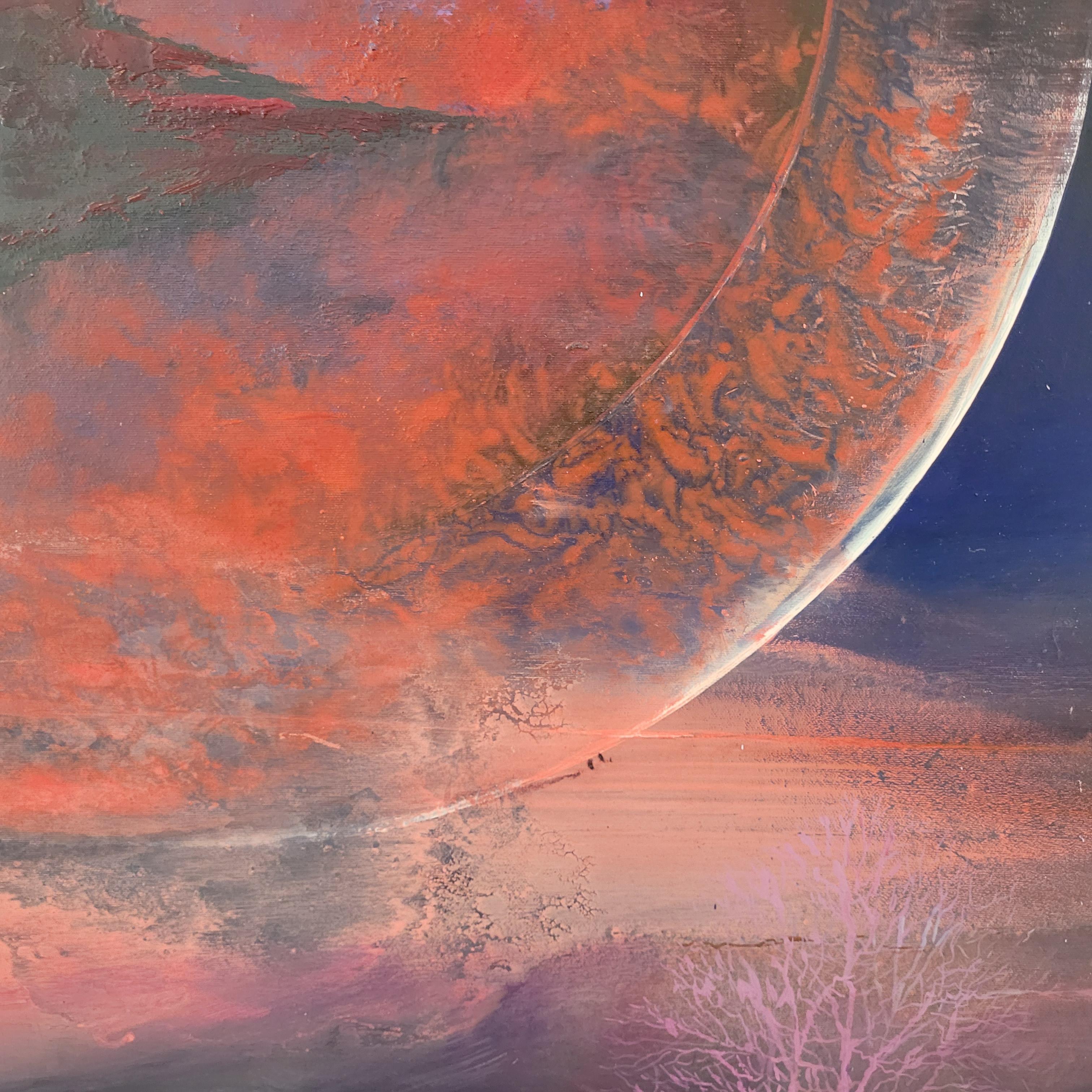 Pleine Lune 12. Peinture acrylique contemporaine, paysage, grande échelle, artiste polonais en vente 4