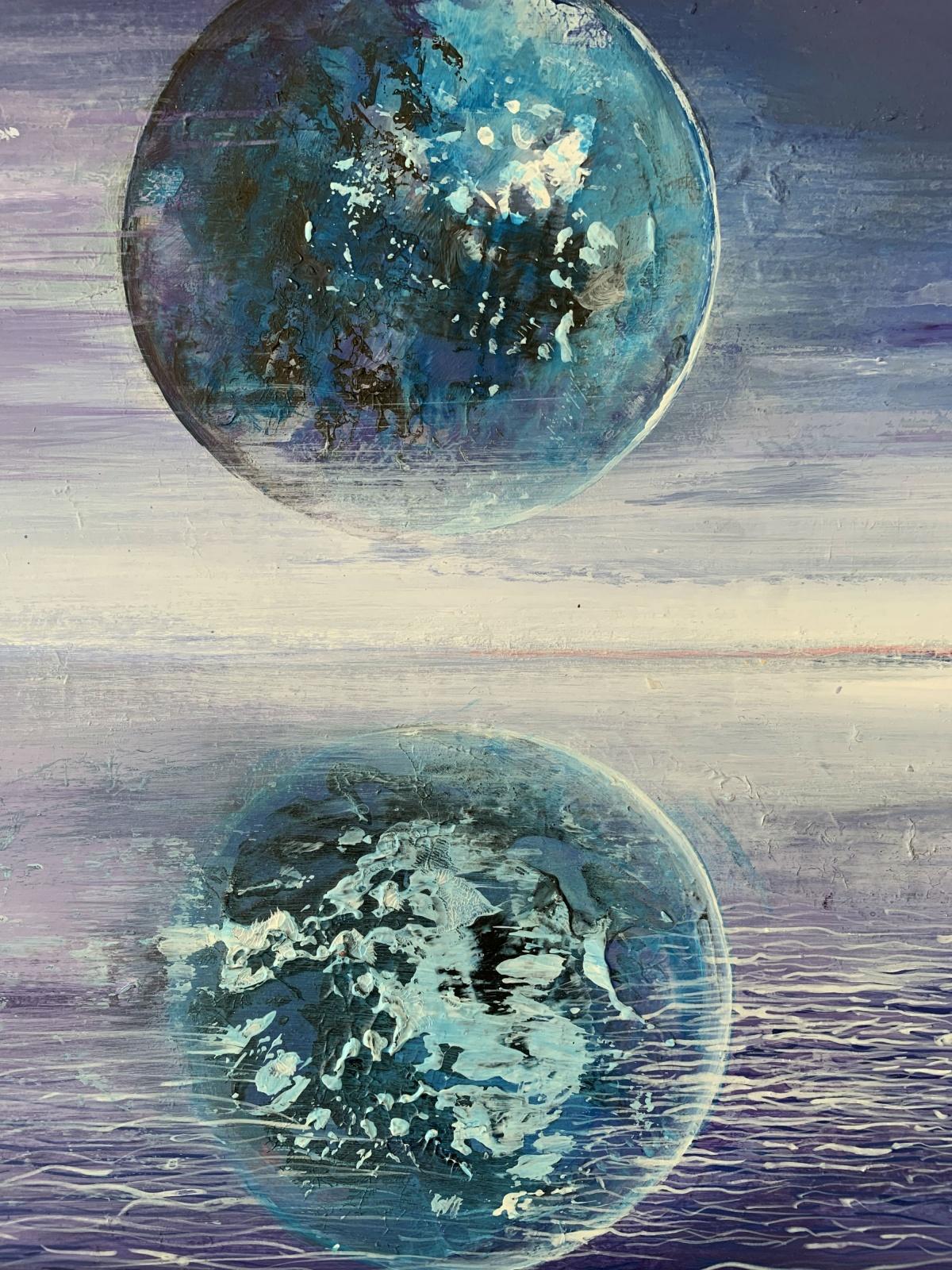 full moon acrylic painting