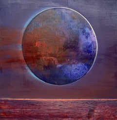 Full moon IV- XXI Century, Contemporary Acrylic Painting, Landscape, Moon