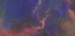 Galassia 2. Pittura astratta ad olio contemporanea di paesaggio, artista polacco