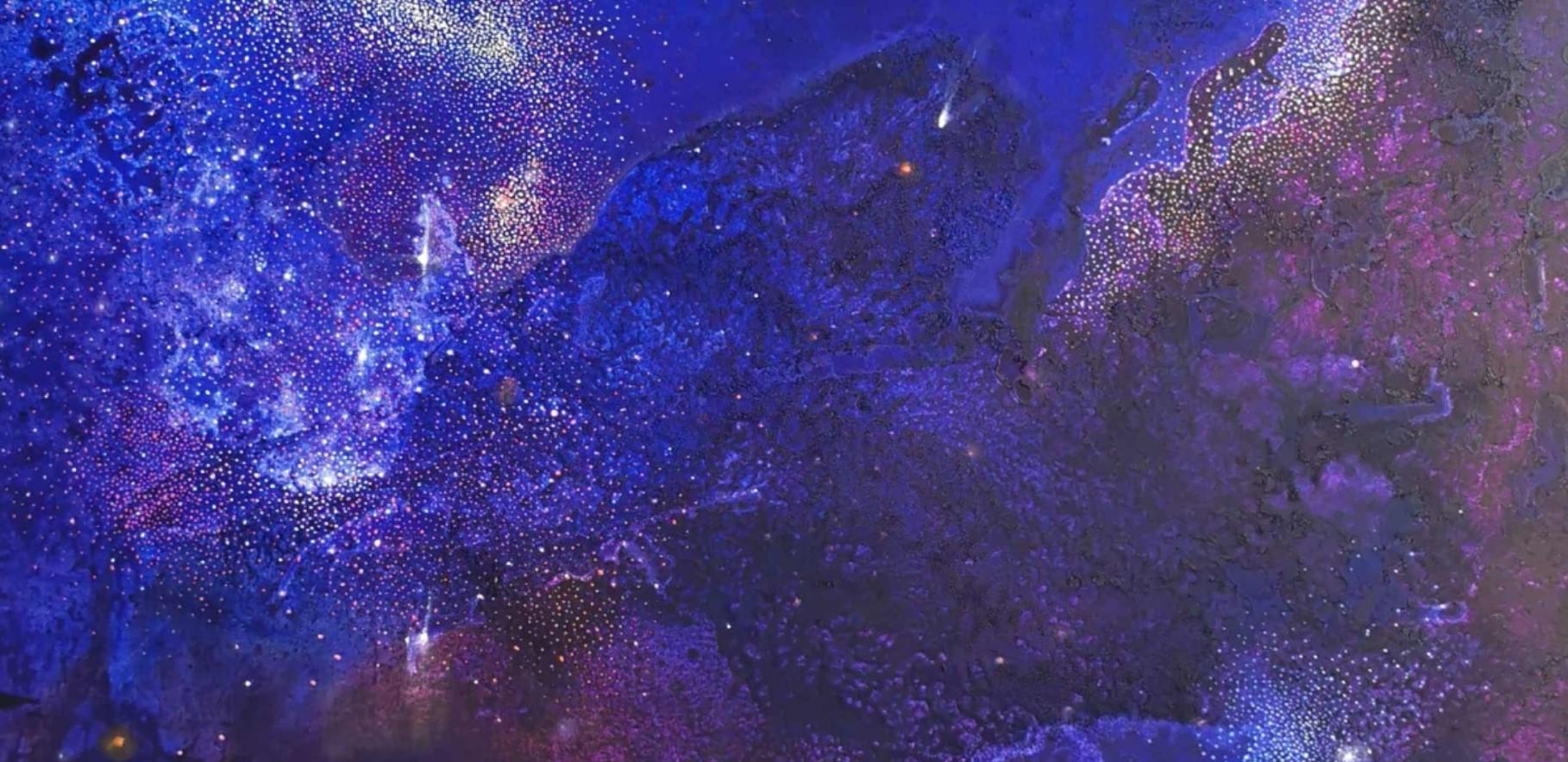 Galaxie 5. Zeitgenössische abstrakte Landschaftsmalerei in Öl, polnischer Künstler (Sonstige Kunststile), Painting, von Barbara Hubert