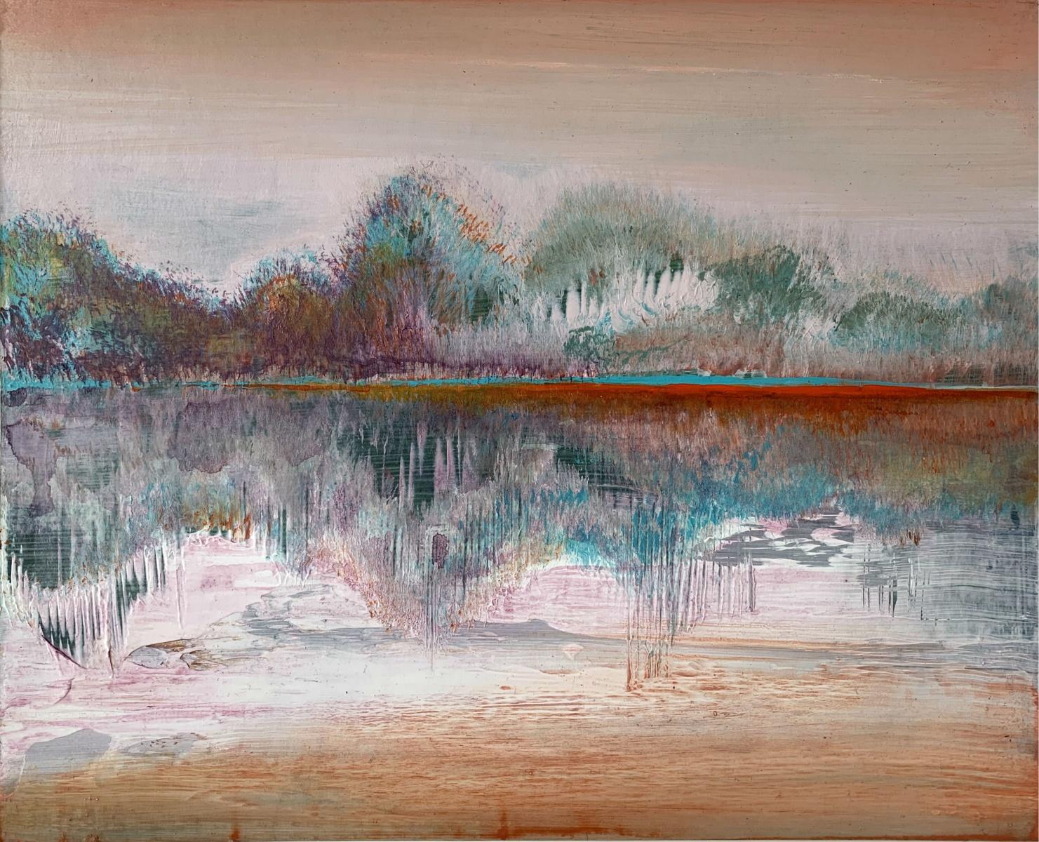 Barbara Hubert Landscape IV Acrylic Landscape Painting, Muted