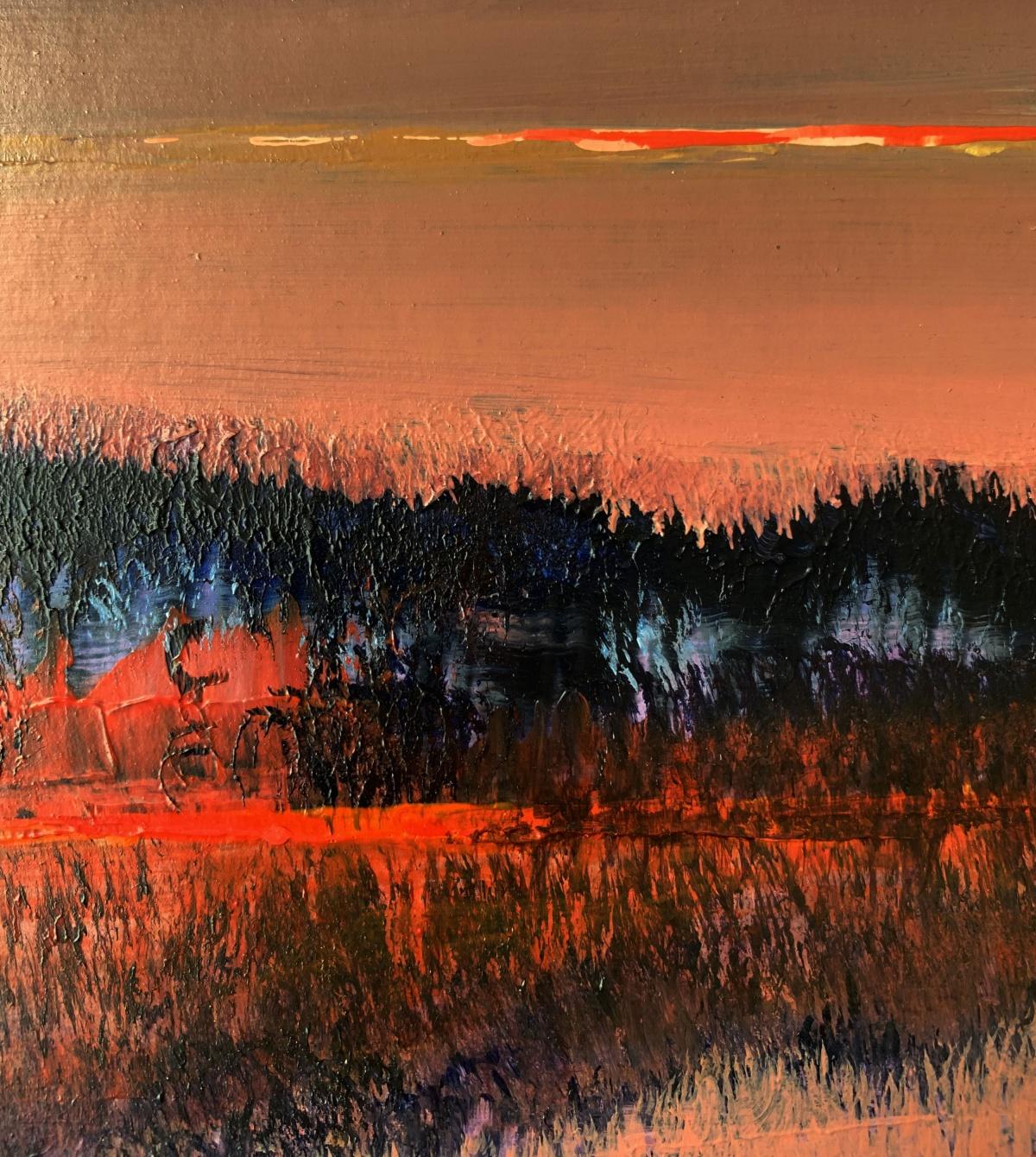 Paysage V- XXIe siècle, peinture acrylique contemporaine, paysage - Contemporain Painting par Barbara Hubert