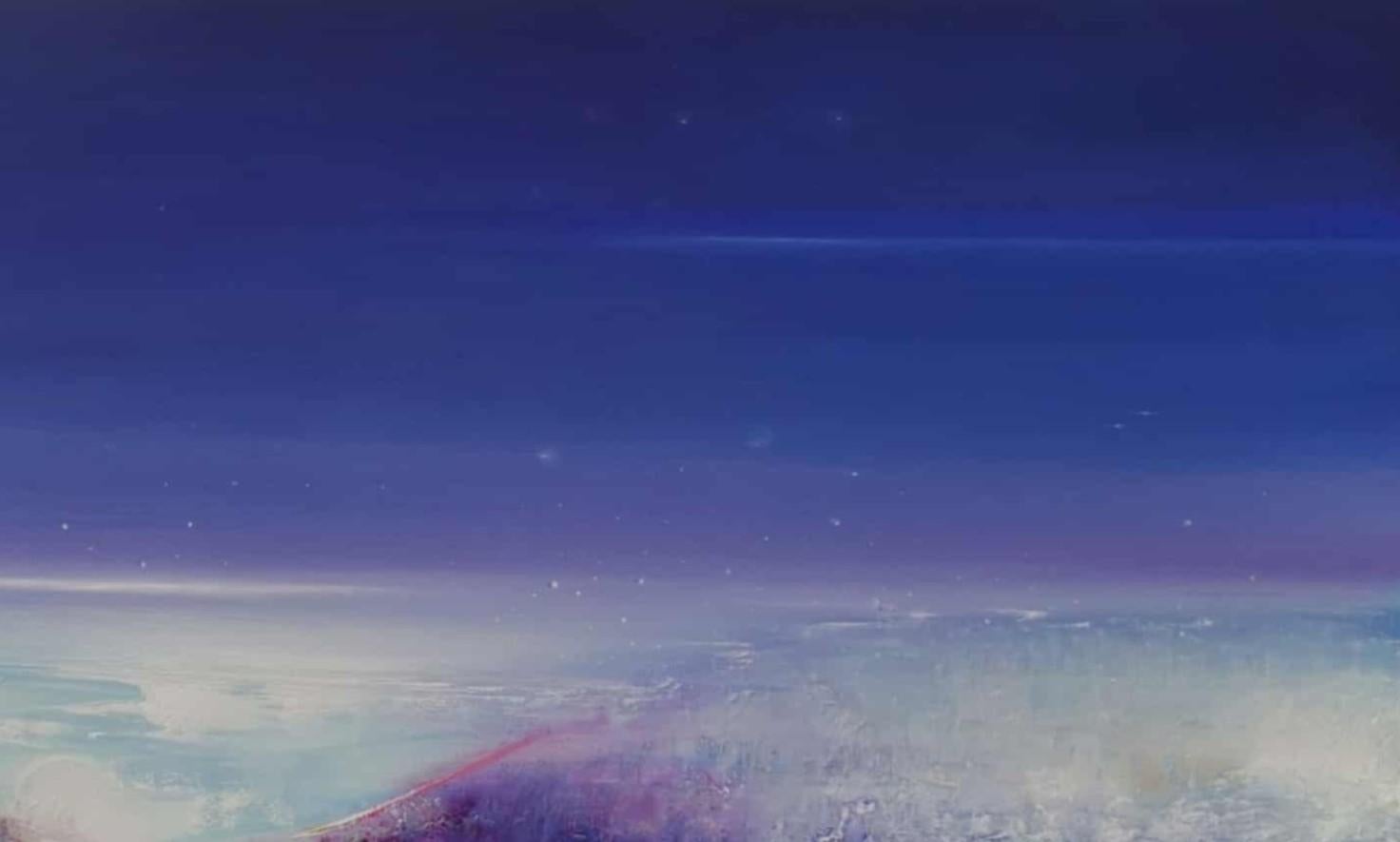 Nacht der Sternschnuppen 2. Zeitgenössische Öl-Landschaftsmalerei, polnischer Künstler – Painting von Barbara Hubert