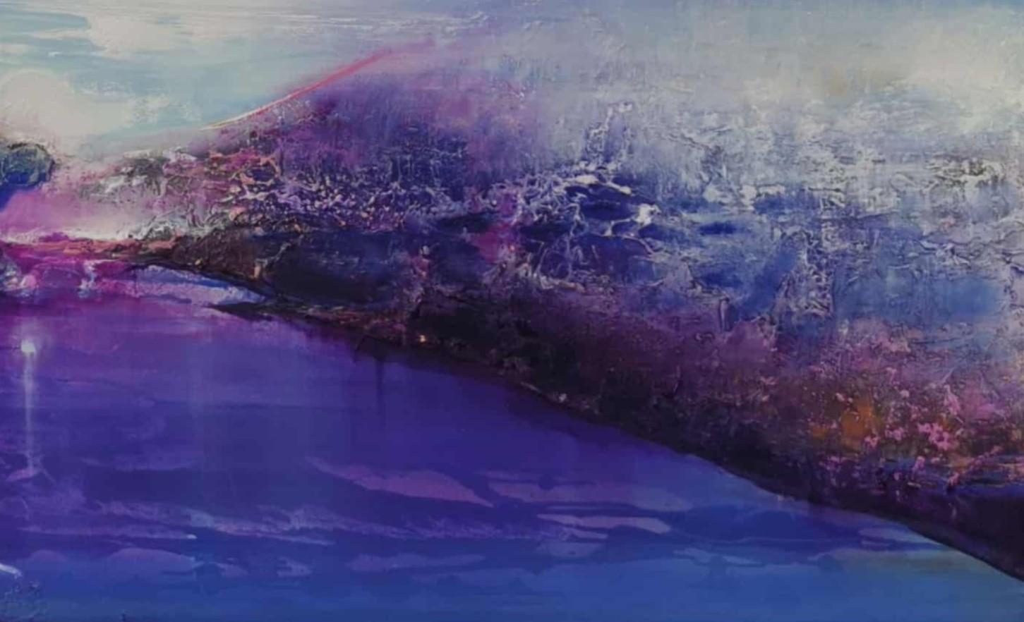 Nacht der Sternschnuppen 2. Zeitgenössische Öl-Landschaftsmalerei, polnischer Künstler (Sonstige Kunststile), Painting, von Barbara Hubert