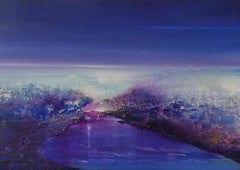 Nacht der Sternschnuppen 2. Zeitgenössische Öl-Landschaftsmalerei, polnischer Künstler