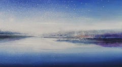 La notte delle stelle cadenti. Pittura di paesaggio ad olio contemporanea, artista polacco