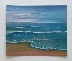 Postcard from holidays II - Contemporary Acrylic Painting, Landscape, Vibrant