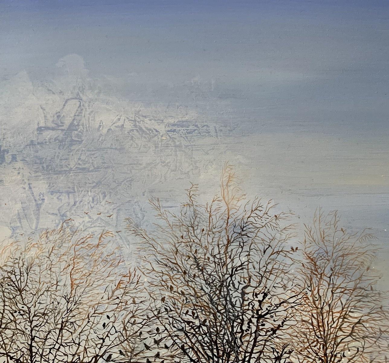 Second frosty day - Contemporary Oil Landscape Painting, Polish artist For Sale 2