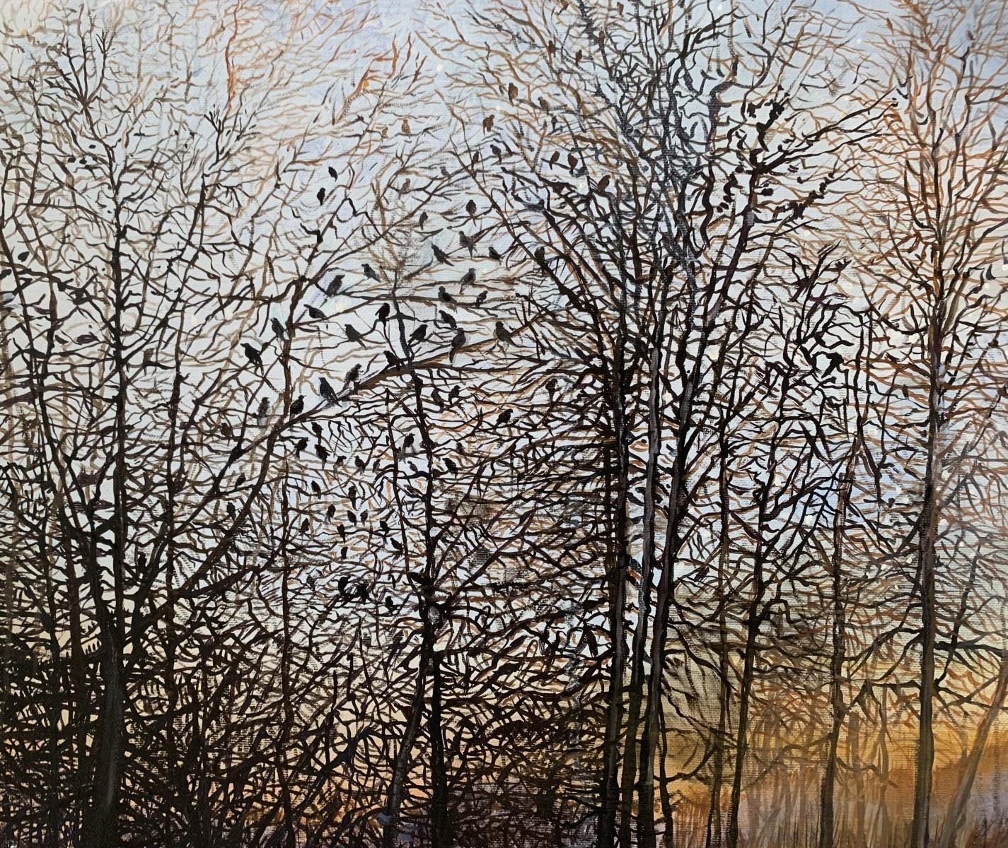 Second frosty day - Contemporary Oil Landscape Painting, Polish artist For Sale 3