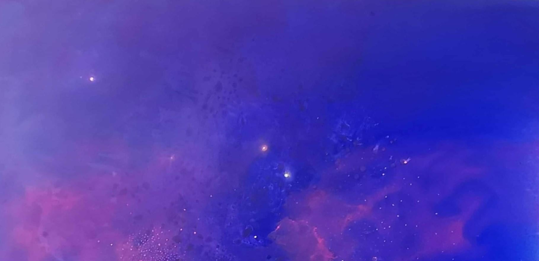 Sternenhafte Nacht 2. Zeitgenössische abstrakte Landschaftsmalerei in Öl, polnischer Künstler (Sonstige Kunststile), Painting, von Barbara Hubert