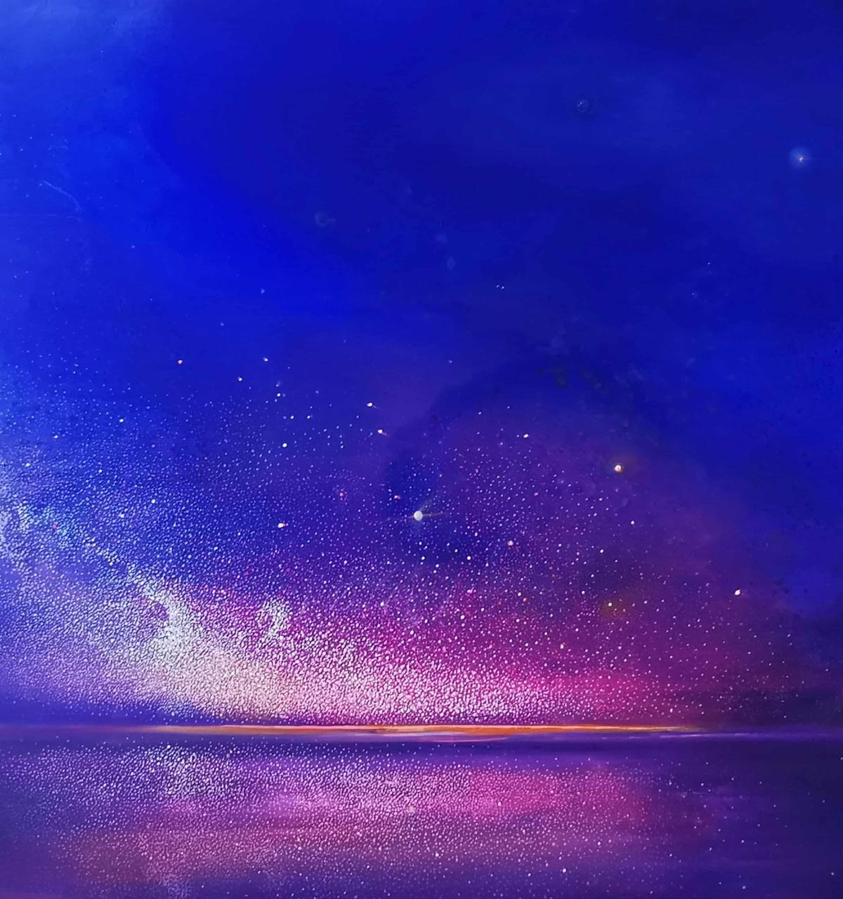 Sternenklare Nacht. Contemporary Oil Abstract Landscape Painting, polnischer Künstler