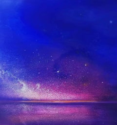 Sternenklare Nacht. Contemporary Oil Abstract Landscape Painting, polnischer Künstler