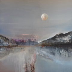 Tramonto - Pittura acrilica contemporanea, paesaggio, arte polacca