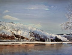A. Winter in Olchowiec - Paesaggio contemporaneo dipinto a olio, artista polacco