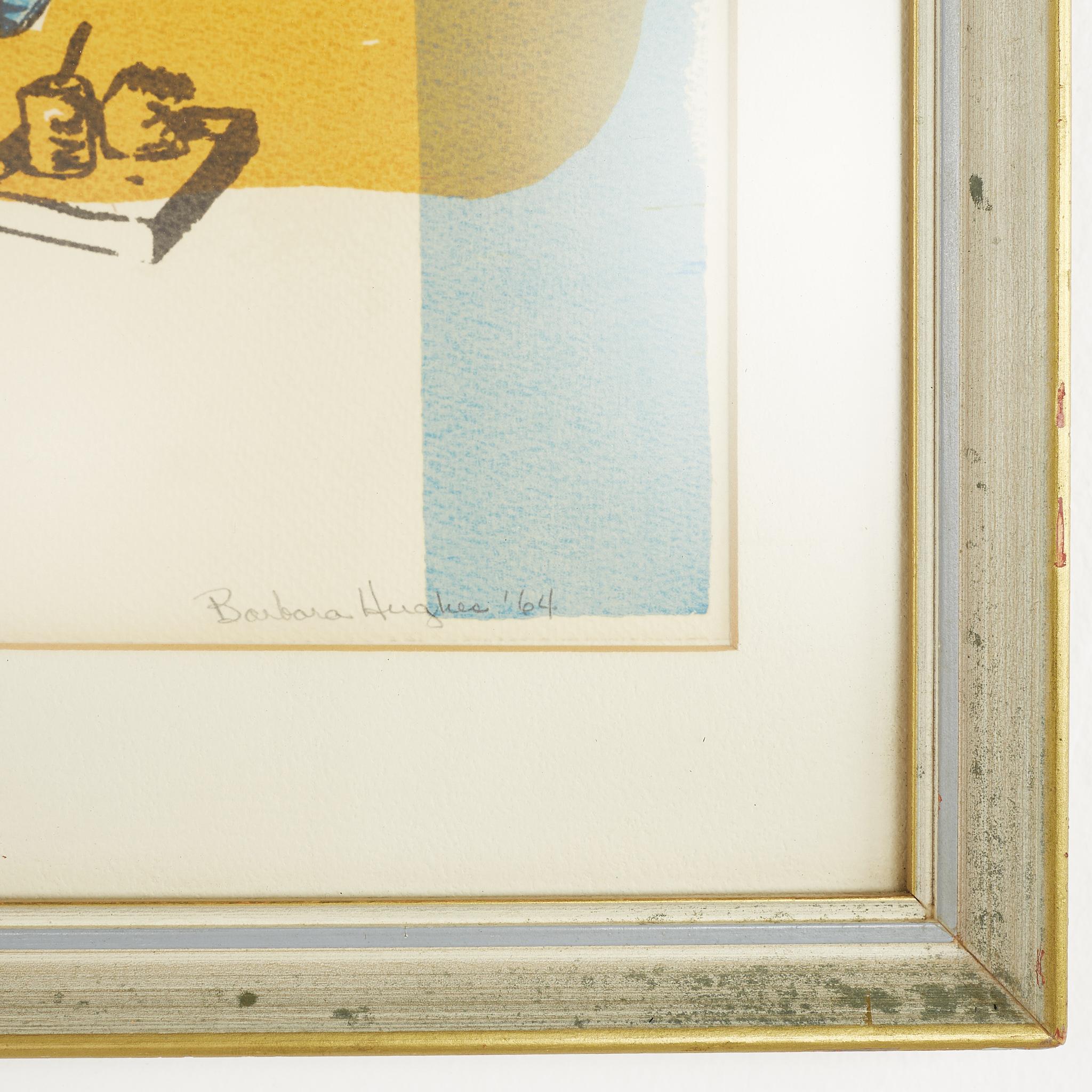 Barbara Hughes Mid Century Lithograph Art In Good Condition In Franklin Park, IL