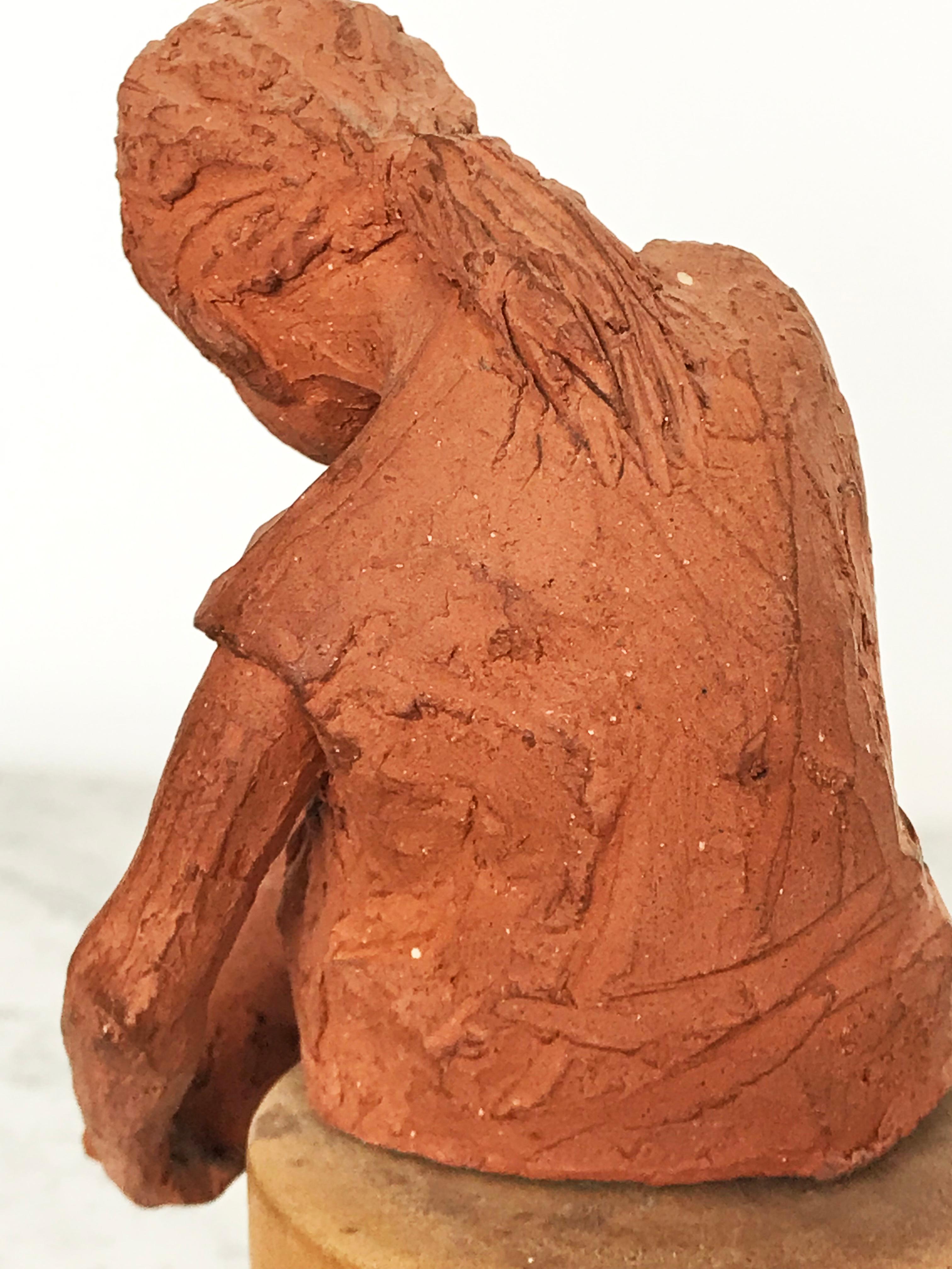 British BARBARA HUGHES Terracotta Maquette of Girl