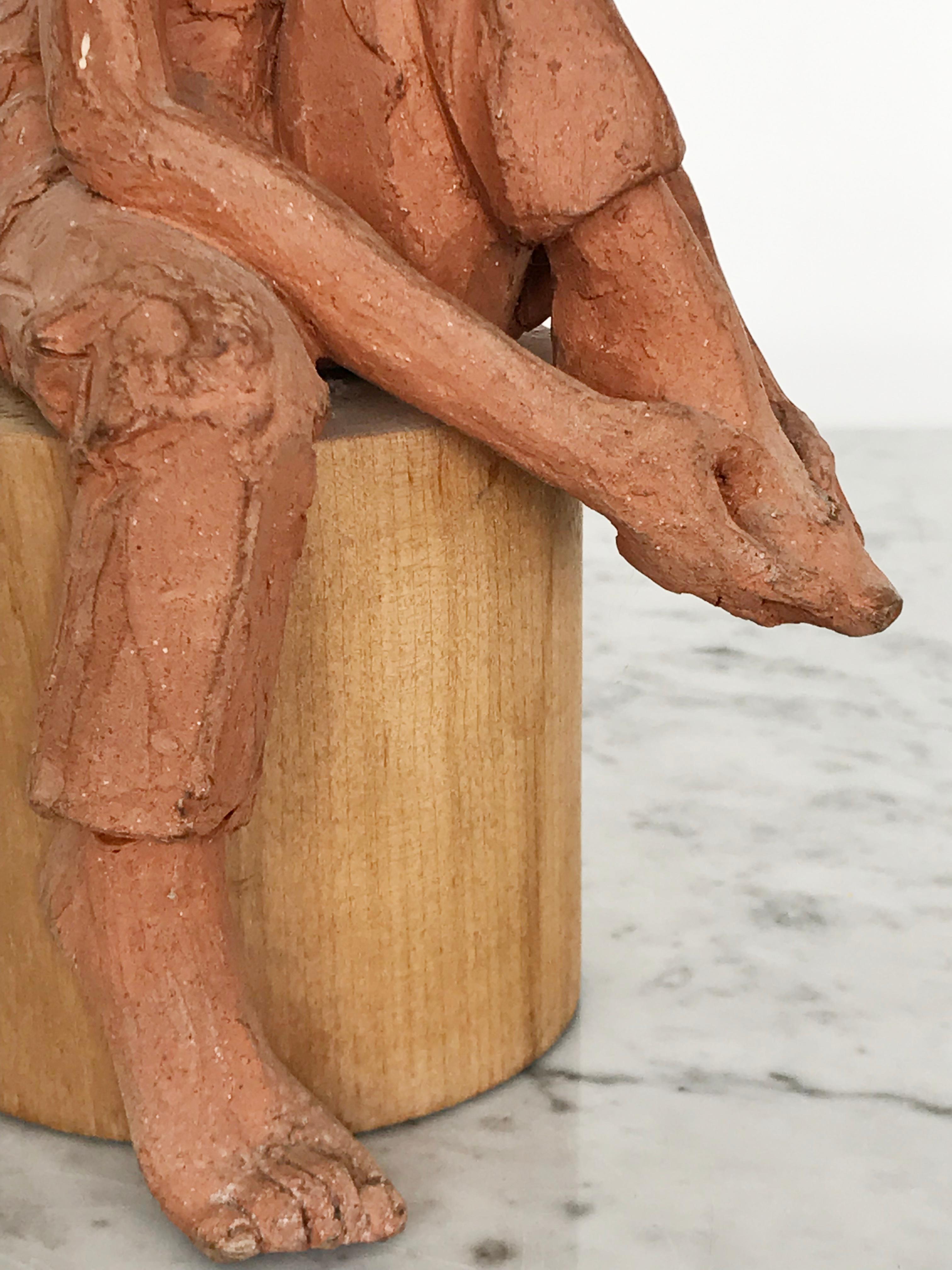 Hand-Crafted BARBARA HUGHES Terracotta Maquette of Girl