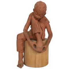 BARBARA HUGHES Terracotta Maquette of Girl