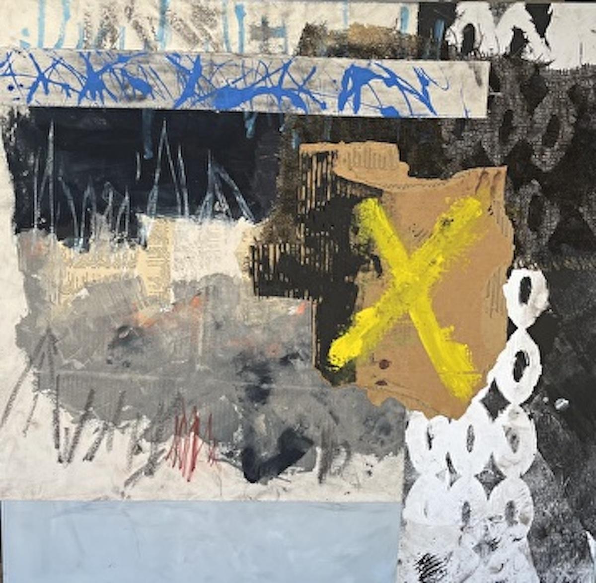 Abstract Painting di Barbara Inbody - Segui la strada dei mattoni gialli - Acrilico - Pannello cullato - 48 x 36)