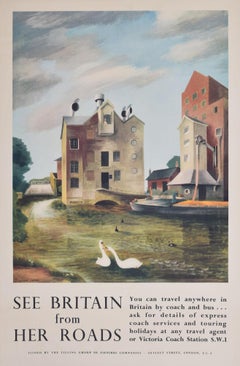 See Britain from Her Roads original Retro poster by Barbara Jones