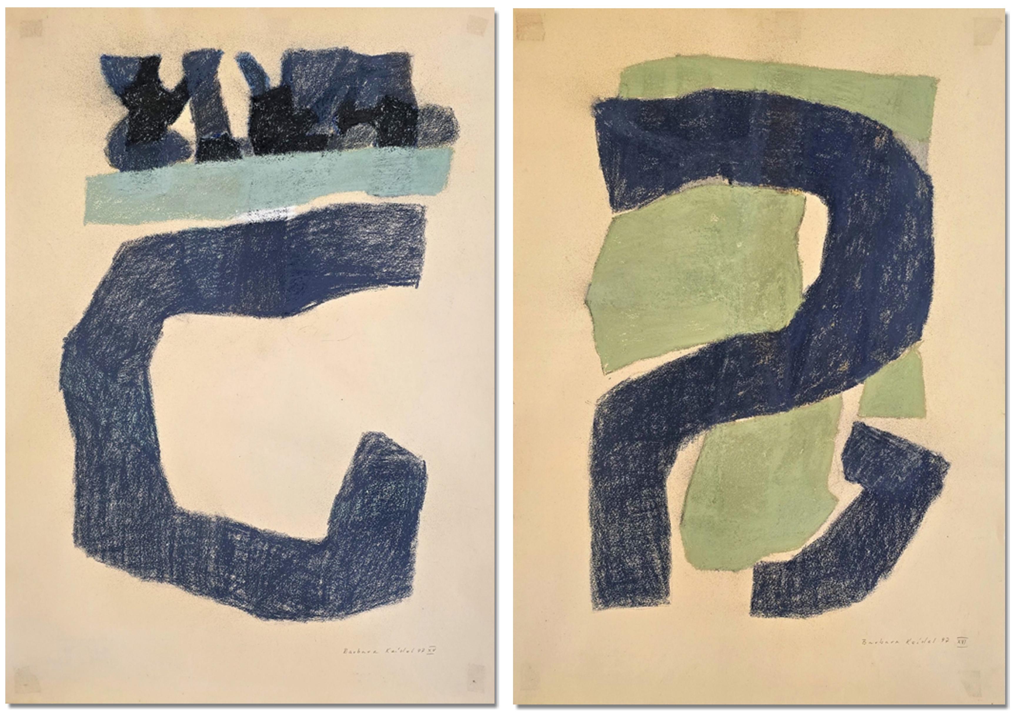 Barbara Keidel Abstract Painting – Park XV & XVI – SET (Berliner Künstler, Nachkriegszeit, Zeitgenössisch, ca. 54 % Rabatt – MUSS WEG)
