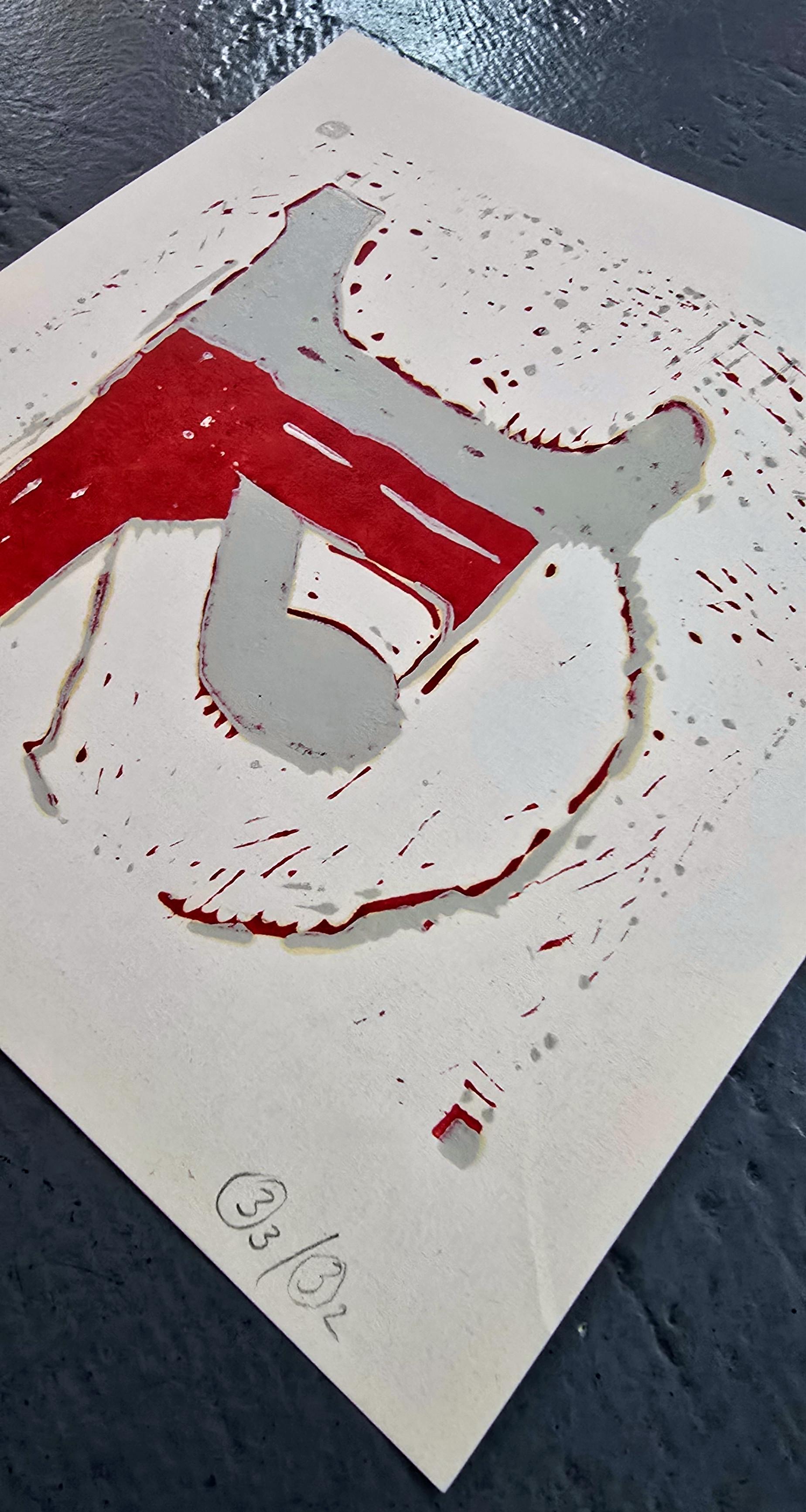 Untitled (XX) (Abstract, Red, Grey) (25% OFF LIST PRICE) For Sale 1