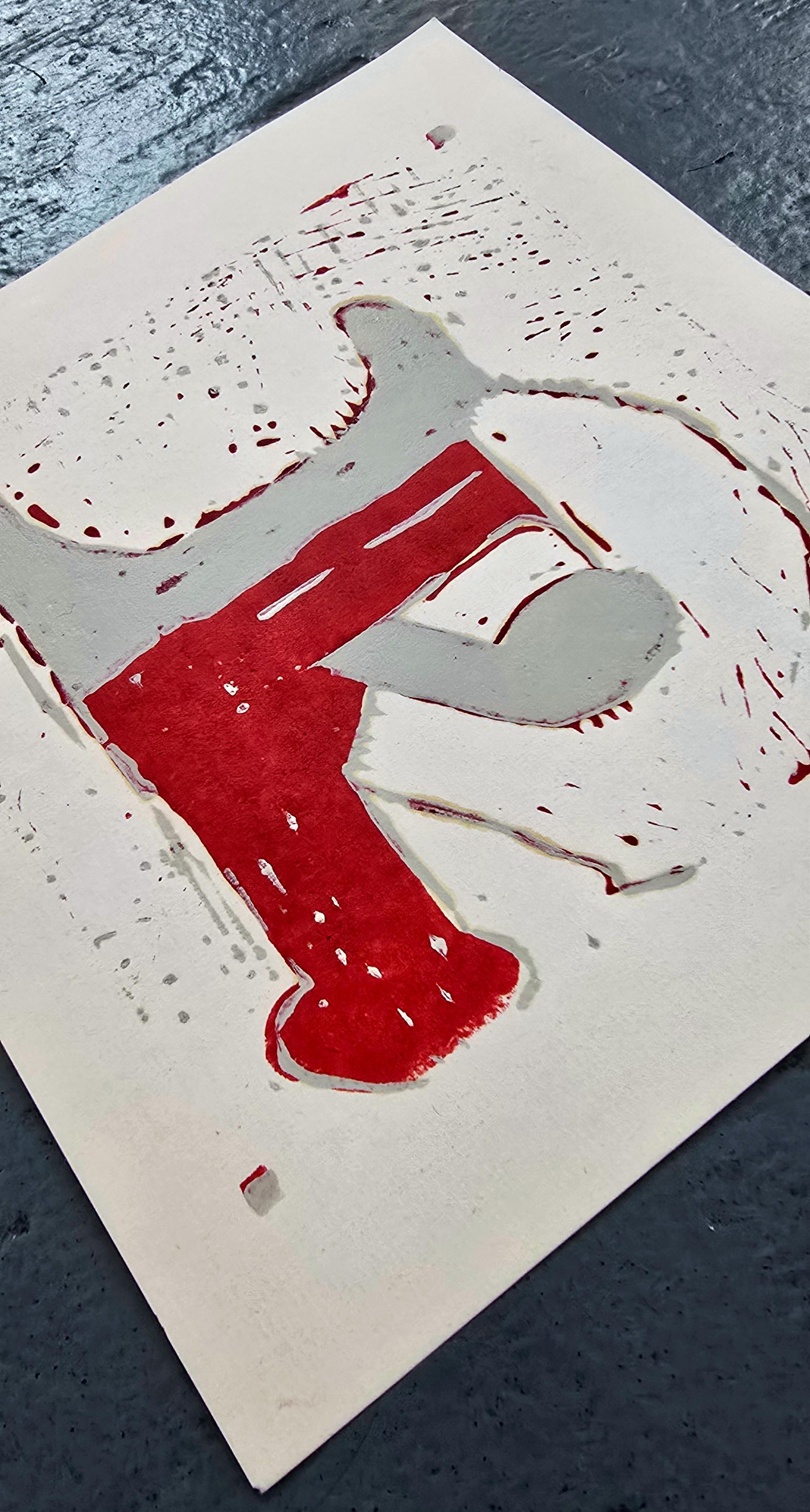 Untitled (XX) (Abstract, Red, Grey) (25% OFF LIST PRICE) For Sale 2