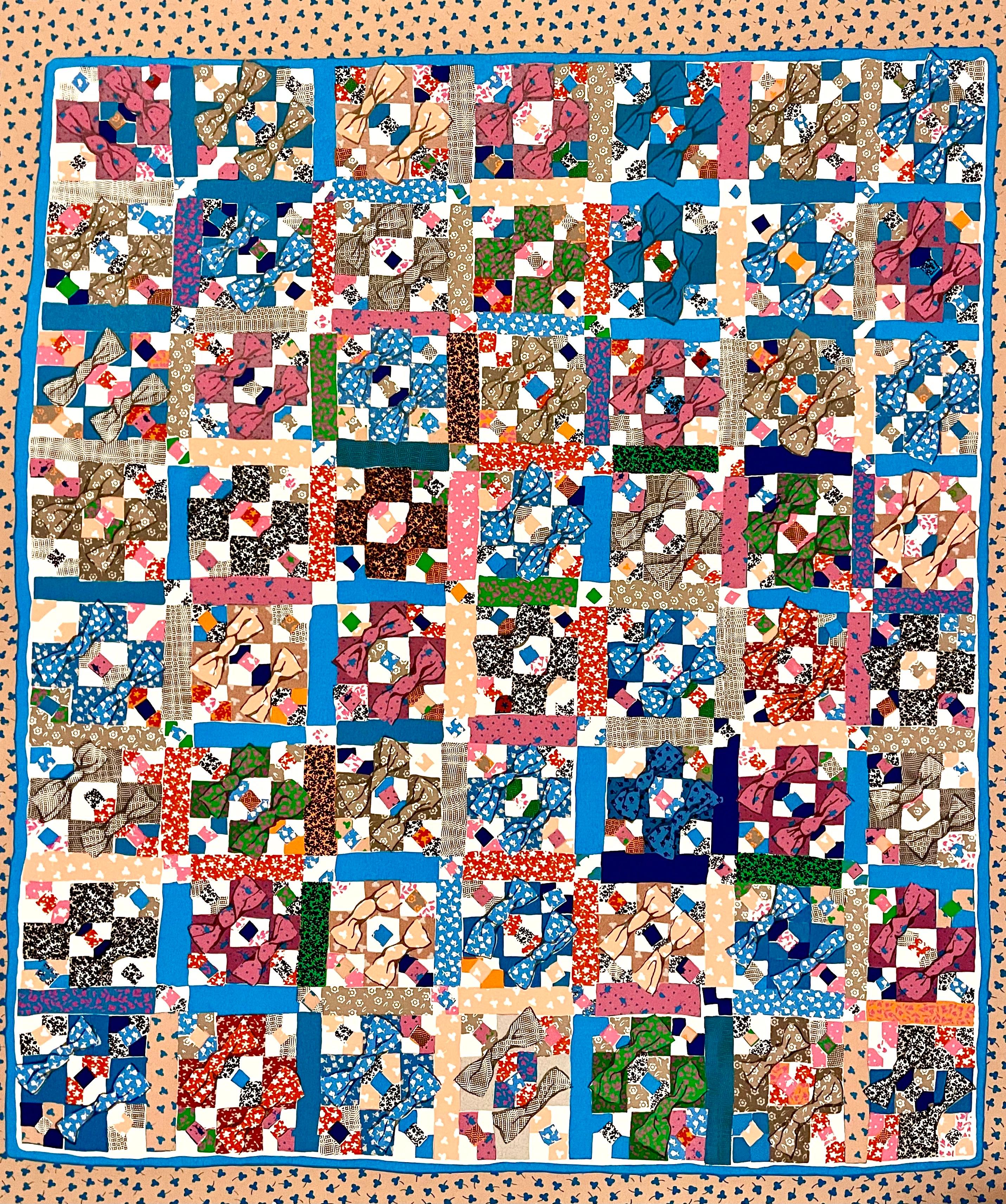 Collage de Técnica Mixta Litografía Feminista Arte Popular Patrón de Colcha y Arte Decorativo - Abstract Print Marrón de Barbara Kohl-Spiro