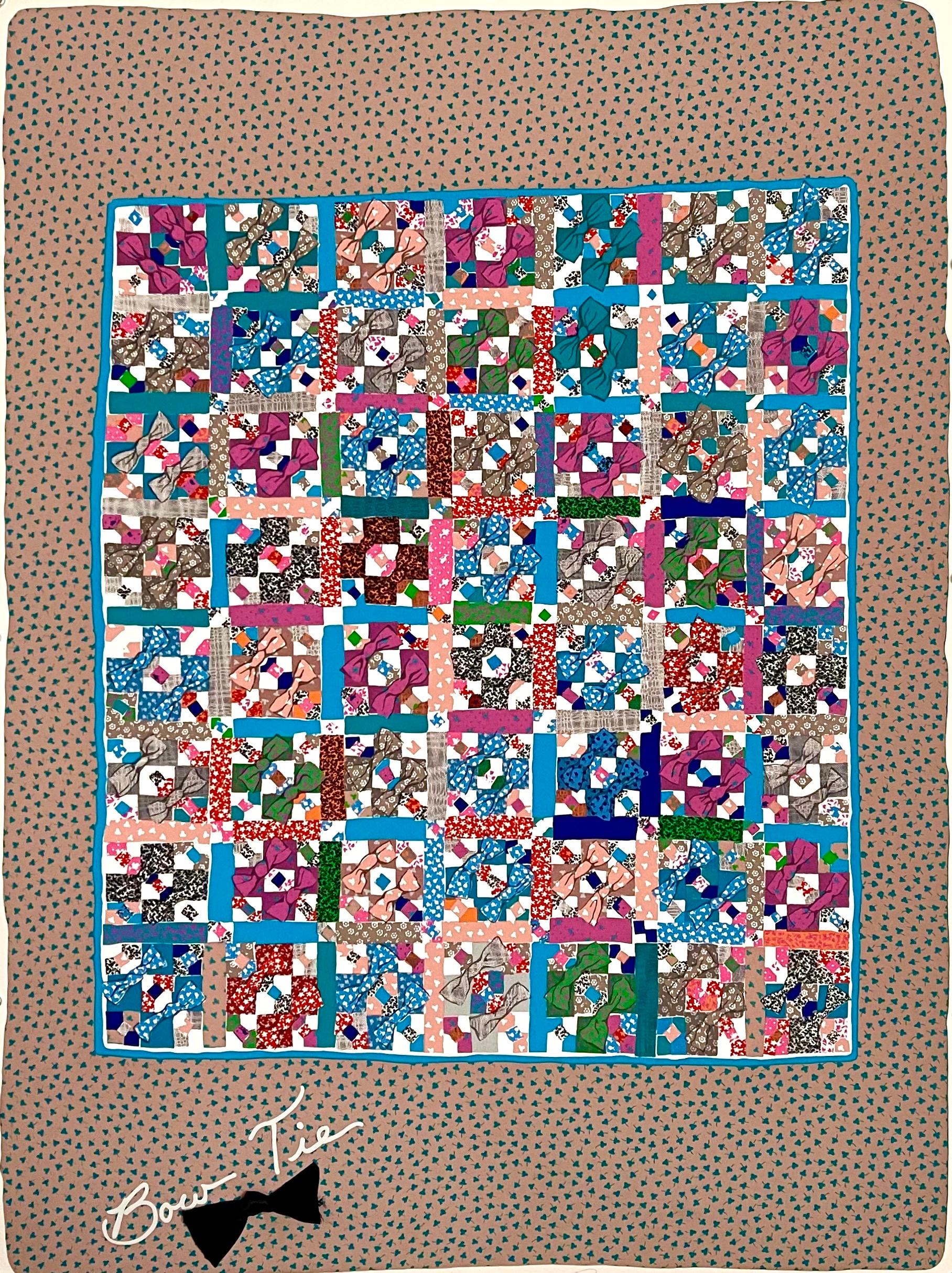 Abstract Print de Barbara Kohl-Spiro - Collage de Técnica Mixta Litografía Feminista Arte Popular Patrón de Colcha y Arte Decorativo