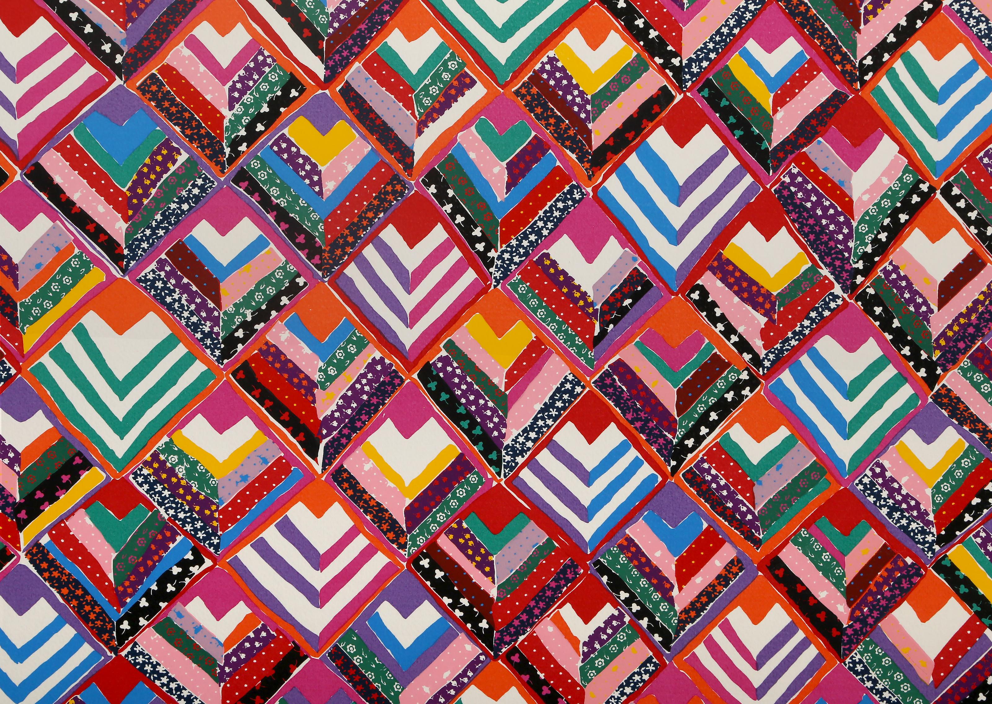 Hallelujah, Abstract Geometric Screenprint by Barbara Kohl-Spiro For Sale 1