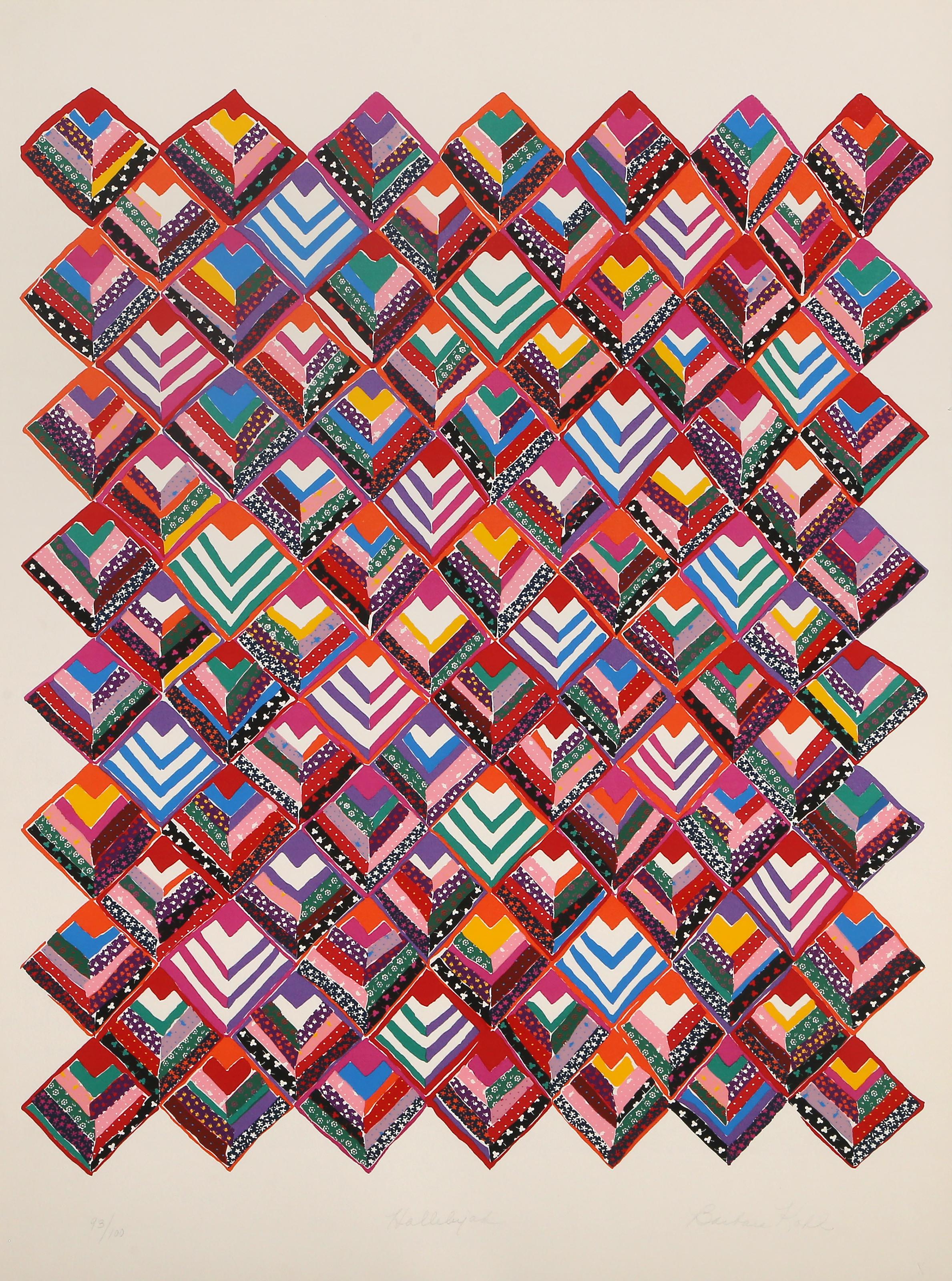 Barbara Kohl-Spiro, American (1941 - ) - Hallelujah, Year:  1980, Medium:  Screenprint on Arches, signed, titled and numbered in pencil, Edition:  93/100, Image Size:  25 x 21 inches, Size:  30 x 22.25 in. (76.2 x 56.52 cm), Publisher:  Brand X