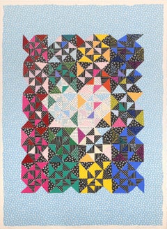 Pinwheel and Pride, Abstract Geometric Screenprint by Barbara Kohl-Spiro