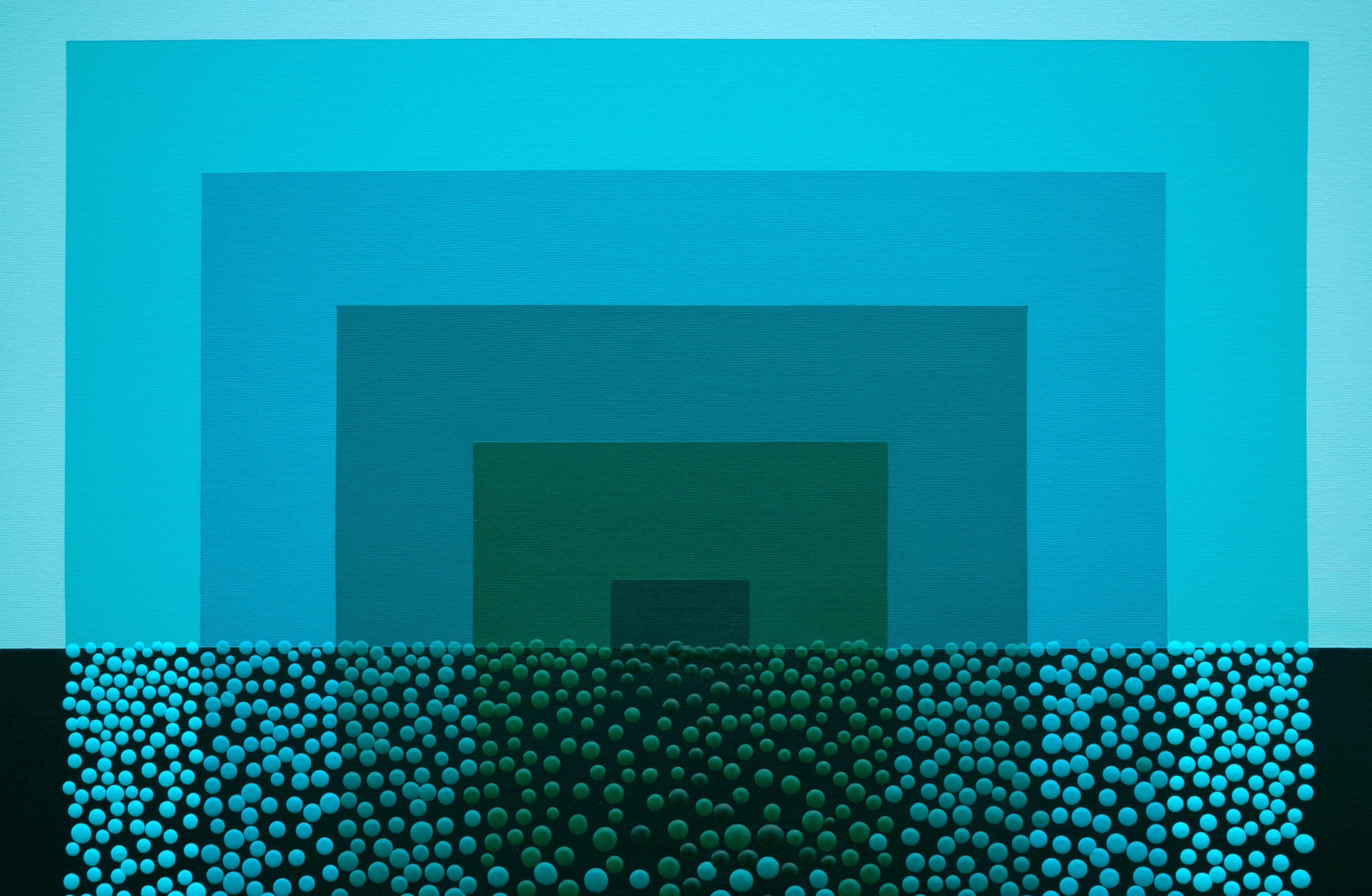 Barbara Kolo Abstract Painting - Aqua Fragmentation