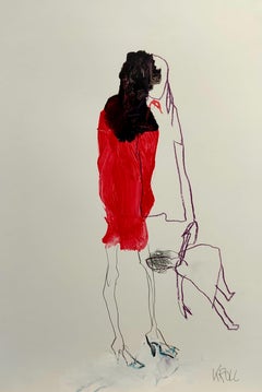 Woman with child, Mixed Media on Paper