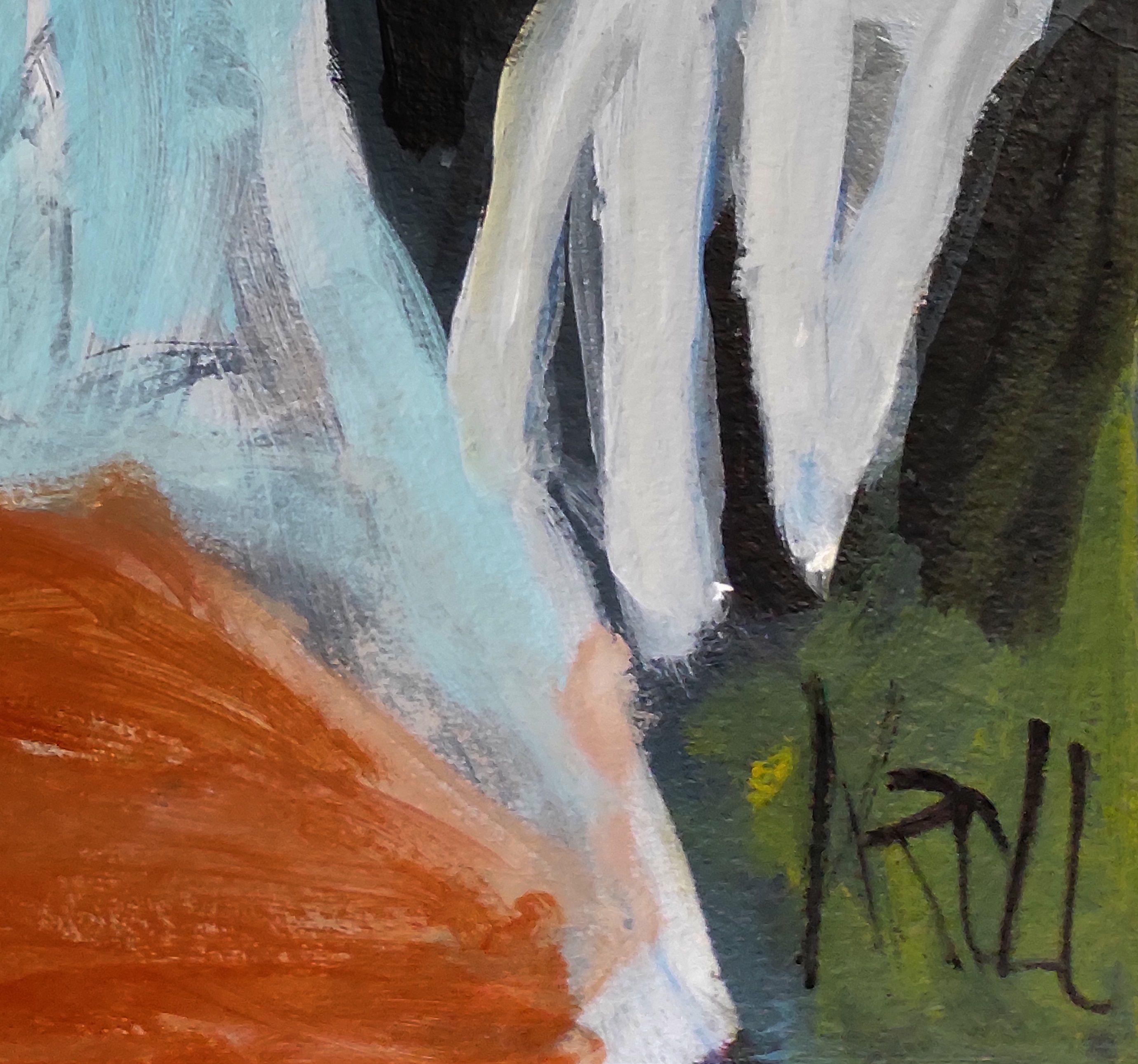 Green hair, Painting, Acrylic on Paper For Sale 3