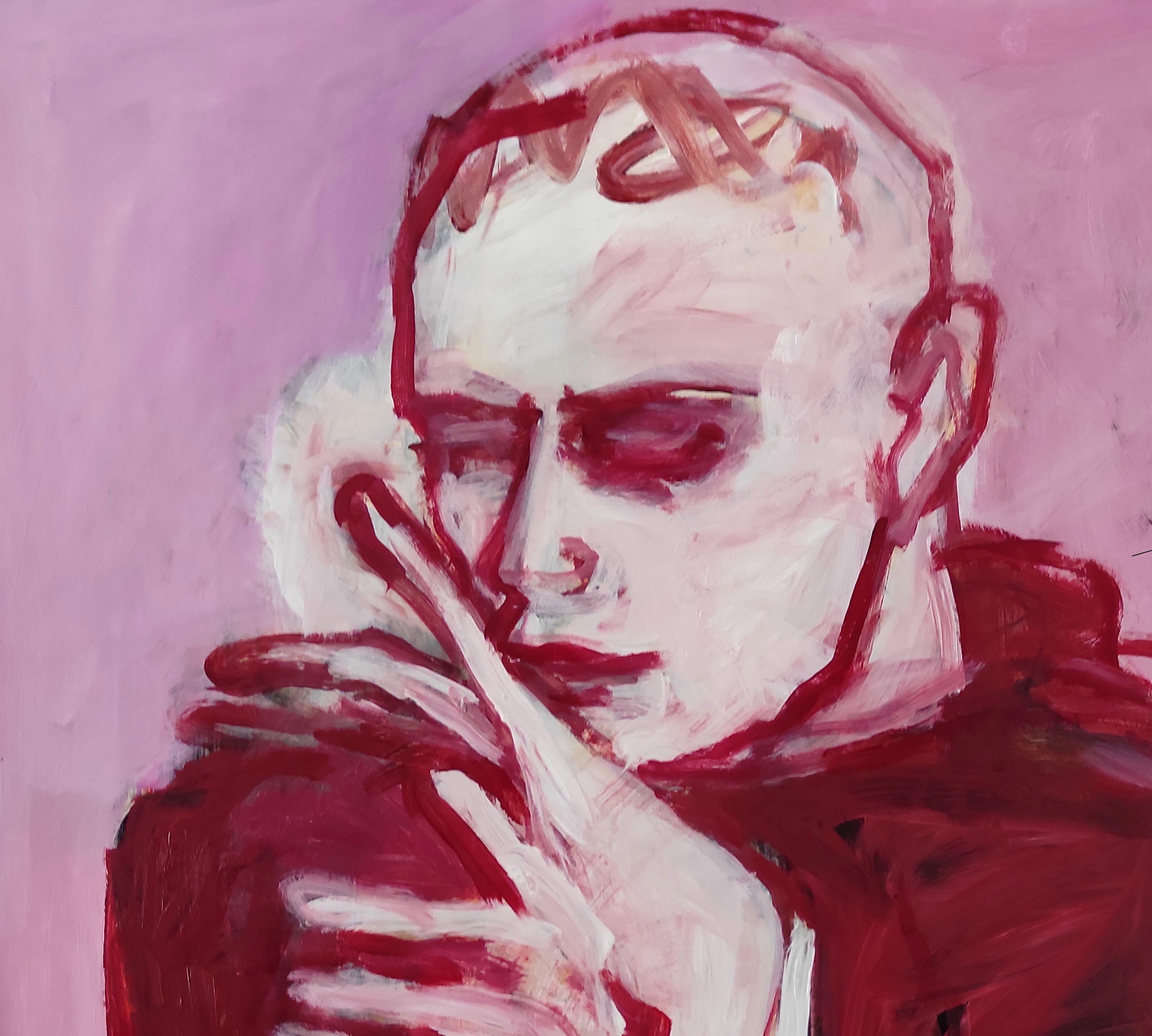 In this work I have captured deep emotions through vibrant, expressive brushstrokes in acrylic on paper. The figurative elements in the expressionist style reflect intensity and humanity. The eyes are windows to the soul, entangled in color and