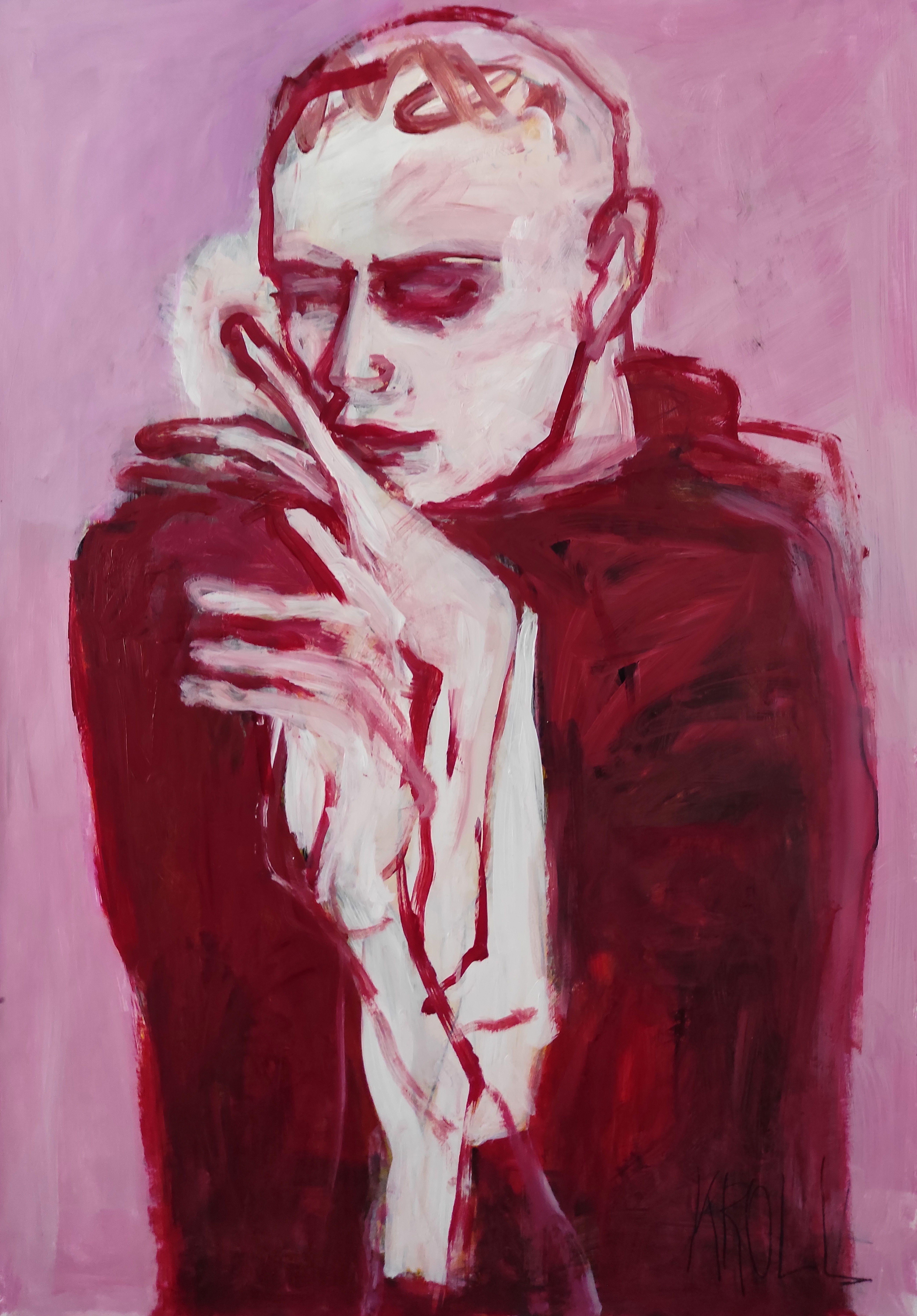 In red, Painting, Acrylic on Paper