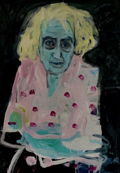 Old lady, Painting, Acrylic on Paper