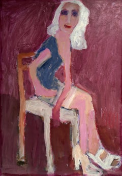 Seated woman with white hair, Painting, Acrylic on Other