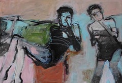 Two women, Painting, Acrylic on Paper