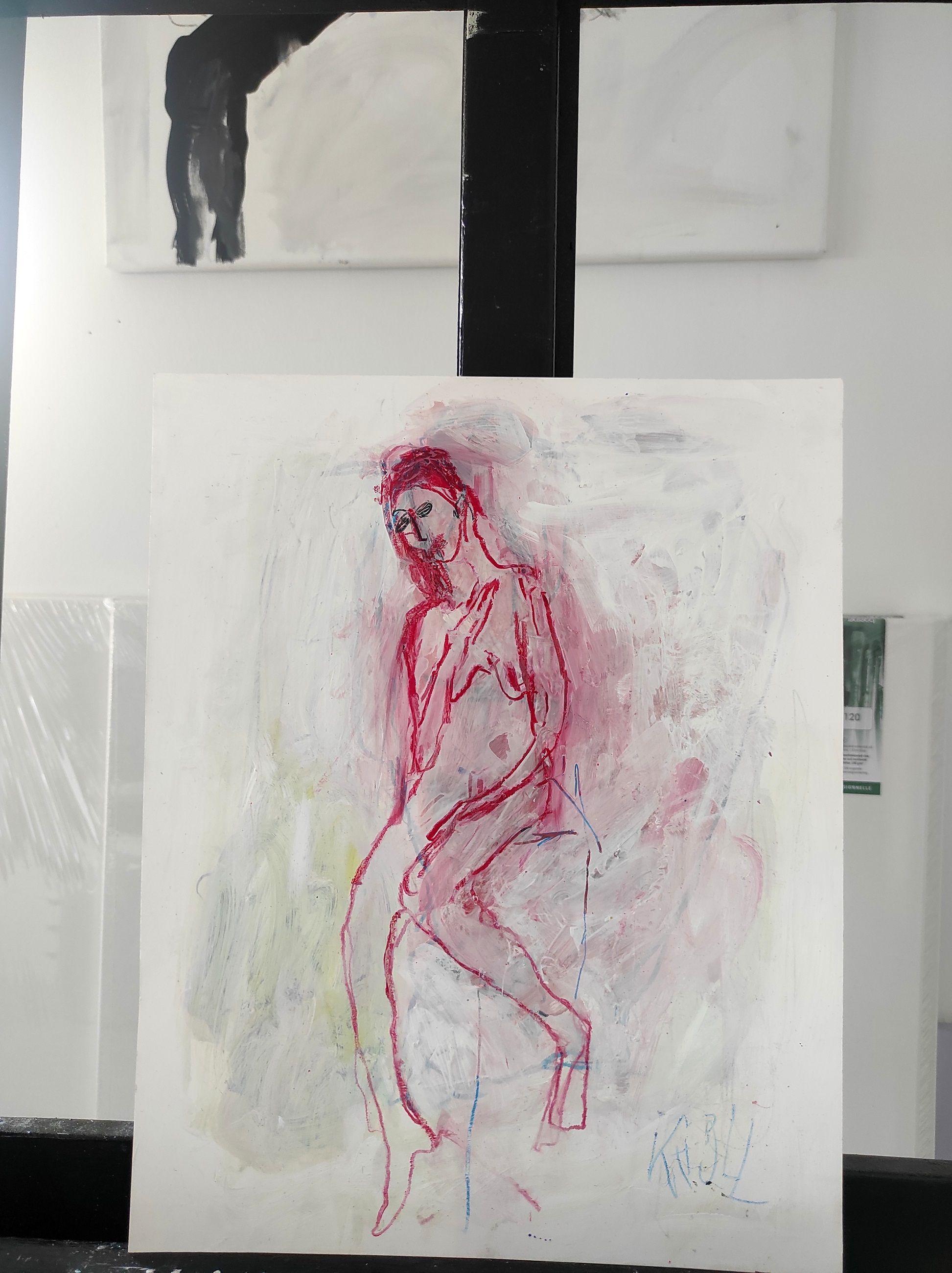 untitled, Drawing, Pencil/Colored Pencil on Paper - Expressionist Art by Barbara Kroll