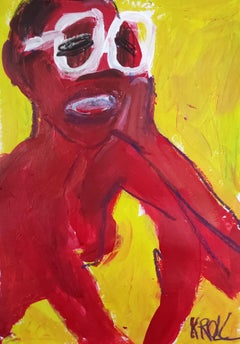 White glasses, Painting, Acrylic on Paper