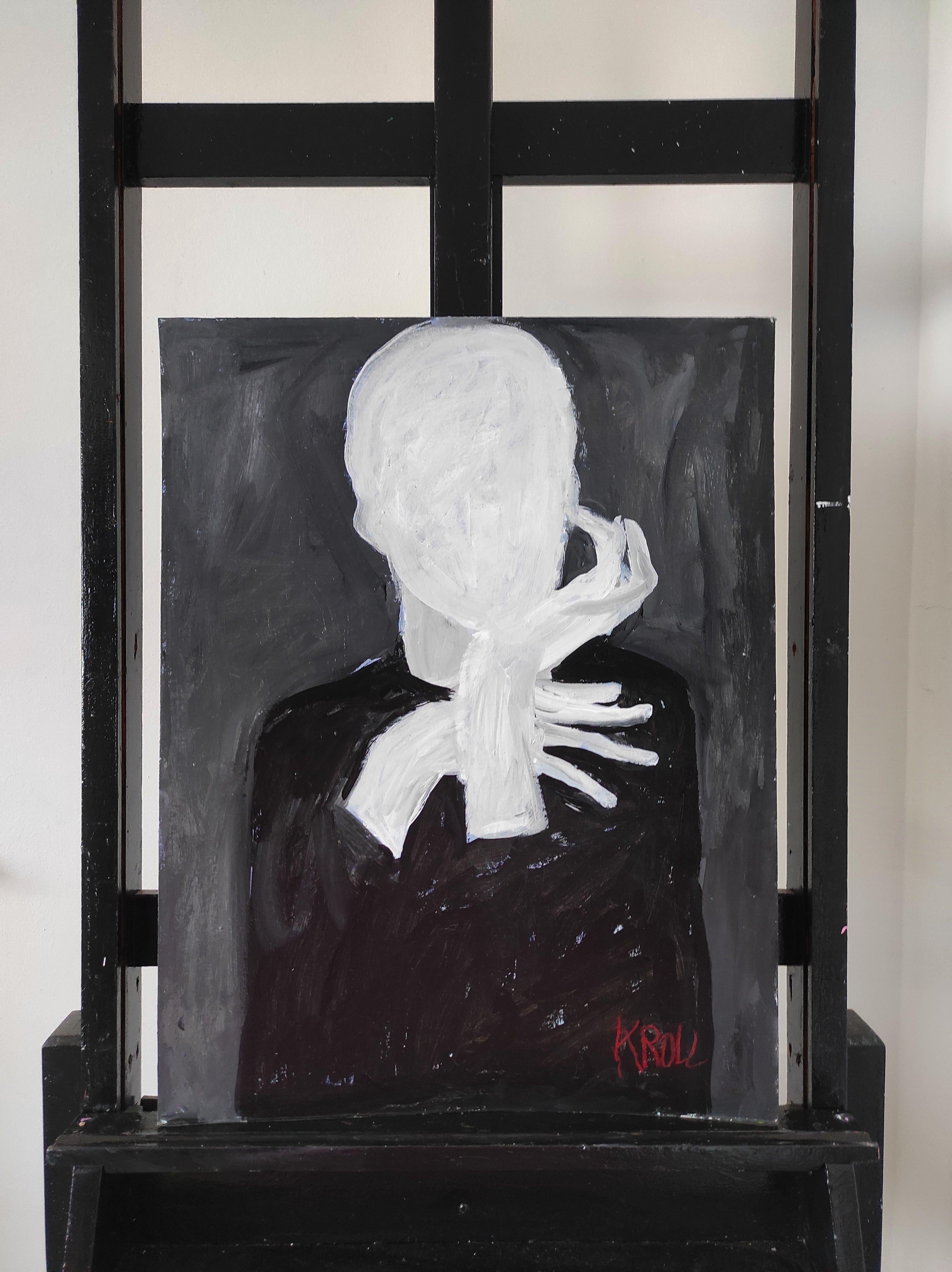 Without face II, Painting, Acrylic on Paper For Sale 1