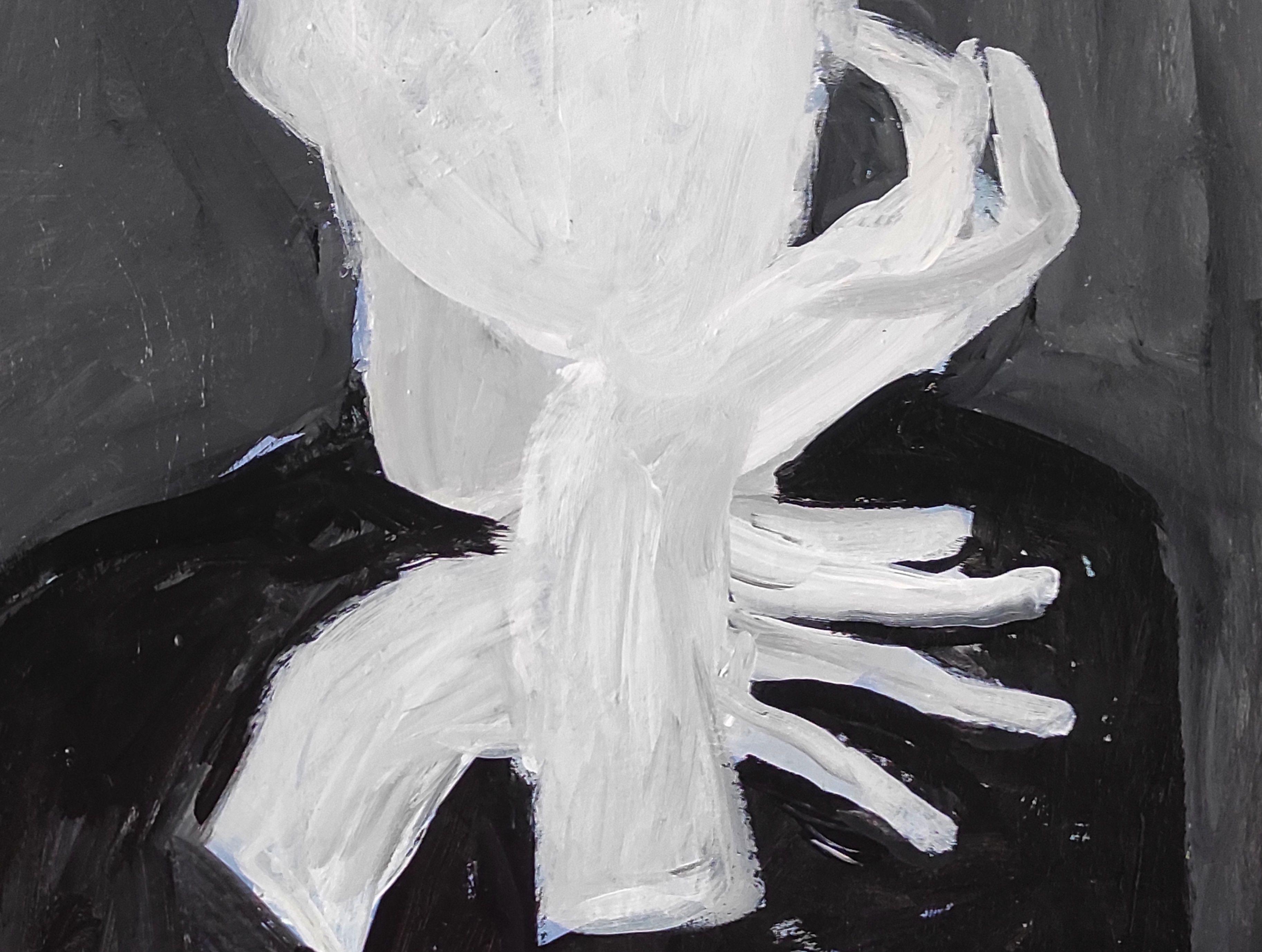 Without face II, Painting, Acrylic on Paper For Sale 2